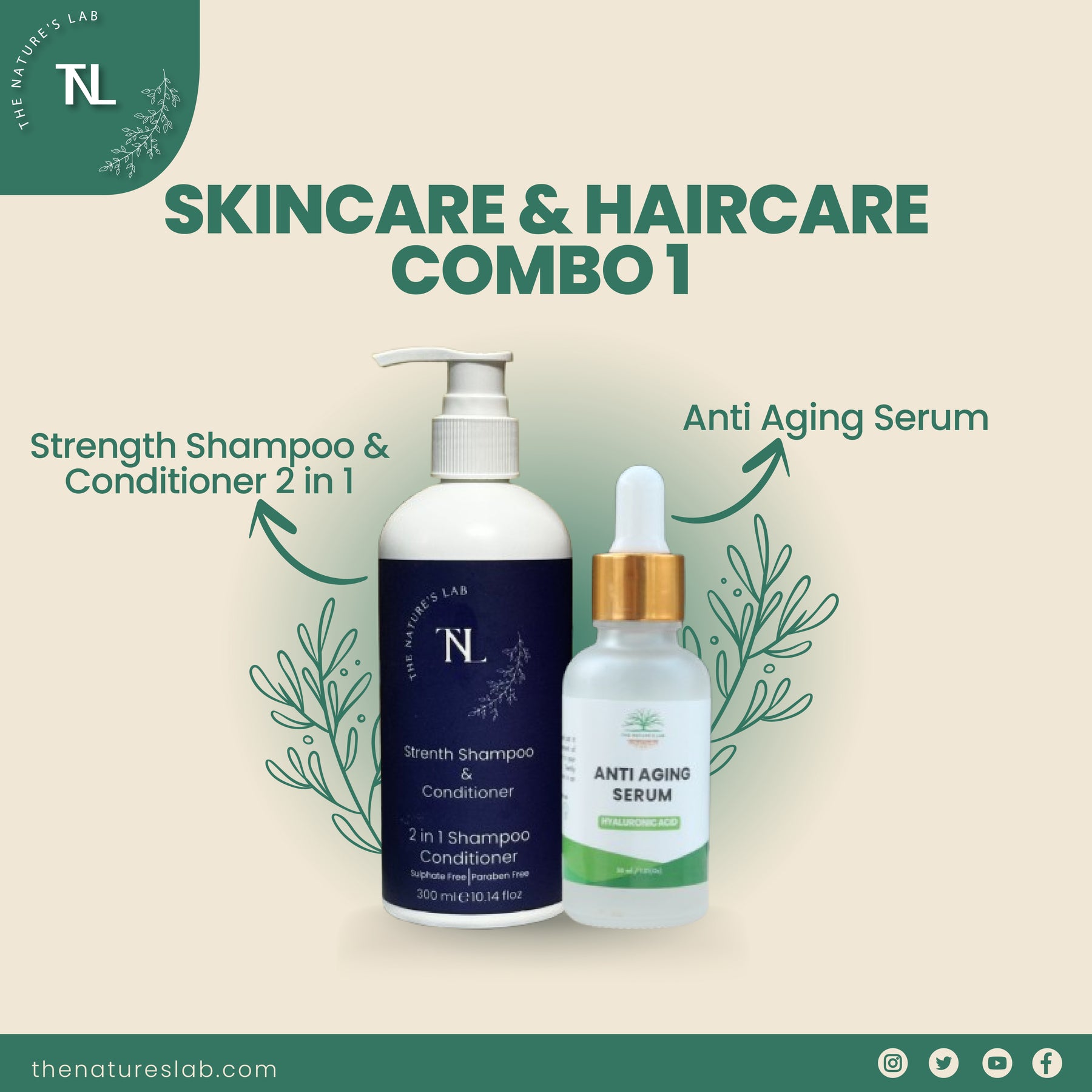 Anti aging Serum+ Strength Shampoo & Conditioner 2 in 1